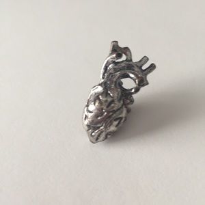 Stainless Steel Anatomically Correct Heart Charm